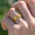 금사빠 순금 반지 클래식 밀그레인 웨딩 밴드 쌍가락지 : 금사빠