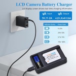 파워트러스트 2 팩 3.7v NB-11L 교체 배터리 및 캐논 파워샷 A2300 IS, A2400 A2500, A2600, A3400 A3500 A4000 ELPH 110 HS, : 홈인랩