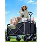 초강력 접이식 카트 야외 수레카 로프 운반 핸디 수레 손으로 손잡이 탱크 1 레귤러/요석블랙 스틸 프레임 무음 : 유어볼트