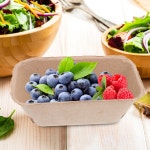 20 Pcs 트레이 가정용 스낵 컨테이너 바구니 베이지 종이 펄프 보관 베리 냉장고 상자 : 도면종합몰