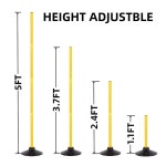 축구, 농구, 축구, 말, 개 속도 및 민첩성 훈련 장비 스포츠 훈련용 고무 베이스와 가방이 있는 Nbguigdstr 6개, FT 조절 가능한 민첩성 훈련용... 