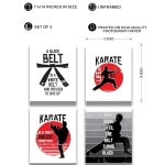 무술 주짓수 태권도 유도 MMA 가라테 벽 장식 - 4세트 여자 남자 청소년을 위한 영감의 예술 선물 방 11x14 액자 없는 인쇄물 8 x 10 : 고토박스