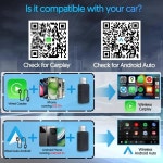 새로운 미니 무선 Apple CarPlay 어댑터 휴대용 스마트 박스 플러그 앤 플레이 BT WiFi for Car Radio with OEM Wired : 유쾌한친구