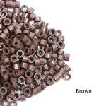 500피스 실리콘 안감 마이크로 링크 링 비즈 헤어 깃털 연장 5.0x3.0x3.0mm 비즈(브라운) : 오또리몰