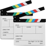 키저 2팩 12 x11 영화 필름 클랩보드 나무 클랩퍼 보드 컬러풀 1 Pack White : 써티원유니버스샵