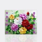 수재샵 보석십자수 화려한장미 3D전체도안 60X50cm 라운드큐빅 DIY 비즈십자수 : 보석십자수수재샵대구지점