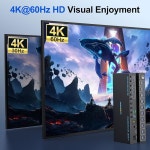 10 포트 8 포트 HDMI KVM 스위치 4K@60Hz EDID 시뮬레이션, 10 대의 컴퓨터용 USB3.0 KVM 스위치 HDMI, 모니터 1대와 USB 장치 4대 공유... 