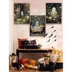 캔리치샵 6팩 성인용 할로윈 5D 다이아몬드 아트 페인팅 키트, 초보자용 고스트 풀 드릴 점, 보석 공예품 벽 장식 12x16인치 : 와이엠인콘