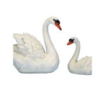 야외 연못 백조 모형 흑조 조형물 오리 장식품 조경 흰백조2마리세트 : 세룬