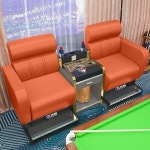 큐걸이 소파 당구장 라운지 탁자 대기 쇼파 2인용 체어 휴식 당구 테이블 관람석 벤치 더블 블루 : 아울리마켓