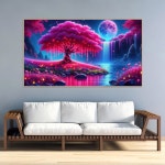 5D 대형 다이아몬드 아트 페인팅, 성인용 랜드스케이프 문 키트, DIY 풀 드릴 크리스탈 및 공예, 홈 월 장식이 있는 트리 폭포 페인팅 27 5x15... 