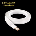 프랑케버 25피트 24인치 히든 초평탄 오디오 케이블(2개의 컨버터 포함), 와이어, LED 조명 연결 및 기타 저전압 기기 연결에 적합합니다... 