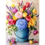 성인용 플라워 다이아몬드 아트 키트, 초보자를 위한 5D 플로어스 페인팅 DIY 도트 키트 거실용 보석 공예 사무실 홈 월 장식 12x16 인치... 