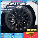 Tesla Model 3 하 모델 y -2024 용 4PCS HubCap 1819 인치 성능 휠 캡 풀 림 커버 액세서리 2023 : 유진종합상사3