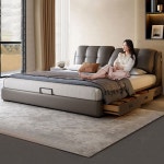 심플 멀티 수납 진피침대 미니 싱글아파트 임씨 1인용 선상 2인용 골반 현대적 왁스 : 호지컴퍼니