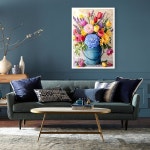 성인용 플라워 다이아몬드 아트 키트, 초보자를 위한 5D 플로어스 페인팅 DIY 도트 키트 거실용 보석 공예 사무실 홈 월 장식 12x16 인치... 