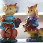 퍼니 호박버섯 위 부엉이 2P 테이블장식 책상장식 앤틱소품 : 파니퍼니