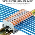 GKEEMARS DIN 단자 블록, 범용 배선 커넥터 레버 와이어 KV-121 (50개) : 딜리고체크