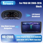 6R 2008- Vento Crossfox 보드 라디오 클러스터 플레이어 9 용 디지털 Lcd Cockpit Paneel 인치 안드로이드 대시 네비게이션 : 인더코어