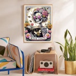 성인용 Dazzledots 다이아몬드 아트 키트, 초급 도서용 해골 페인팅 키트 라운드 5D 풀 드릴 도트 공예품 가정용 벽 장식 선물 12x16... 