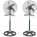 ZNERGY 2 팩 18인치 2in1 모던 산업용 바닥 및 스탠드 팬 금속 블레이드 3 거실, 식당, 침실, 기숙사, 차고 주방을 위한 진동 조절 높이 가능... 