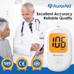 AurorAid 혈당 모니터링 시스템 G-426 키트 - 가정용 테스트 스트립 100개와 : 빌리밀리샵