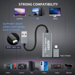 파페소 비디오 캡처 카드, 4K HDMI-USB 3 0 장치, 1080P HD 60fps 실시간 방송 및 오디오 수집기 녹화 실버 Grey : 올디렉트