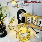 1PC 2M 20LED 황금 작은 잎 요정 빛 배터리 Powerd Led 구리 와이어 문자열 조명 웨딩 홈 파티 DIY 크리스마스 장식 : 소로유통N