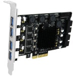 마레에이디 | FebSmart PCIE X4에서 4배 채널 8-포트 초고속 5Gbps USB 3 0 카드, 전용 20Gbps 대역폭, 자체 구동 기술 FS-4C-U8-Pro 내장 : 올디렉트