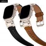 Apple Watch Ultra 2 1 시리즈 10 9 876 SE Explorer 가죽 스트랩 iWatch 손목 밴드 티타늄 핀 버클 44 45mm 용 URVOI 밴드... 