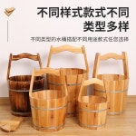 샤워 원목 대야 찜통 힐링 사우나 욕조 나무통 훈제 편백나무 간이 반신욕 목욕 히노키탕 : 더라운드012