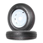 eCustomrim 2팩 트레일러 타이어 림 ST175/80D13 B78-13 하중 범위 C 5 러그 13인치 화이트 스포크 휠 - 2년 보증(도로변 무료 포함)... 