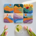 초보자를 위한 화칸 펀치 니들 코스터 키트 6Pcs 풍경 : YMINSTORE