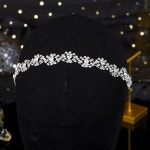 실버 라인석 크리스탈 스트레치 헤어 밴드, 신부 웨딩 헤어 장식 HS-J3197 : 젠티아