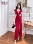 클럽 이브닝 드레스 홀복 의상 원피스 G5308 화이트 S : 드레스인비비