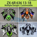 닌자 ZX-6R 636 2013 2014 2016-2018 페어링 세트에 적합한 플라스틱 커버 키트 ZX6R 13-16 17 18 오토바이 페어링 : 디보스로직