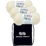 프리미어 얀스 안티필링 데일리 DK 크림 1107-02 3-스케인 - 동일 염색... 3 프로젝트 가방으로 코바늘 뜨개질 및 뜨개질용 아크릴 : 하늘공간 길