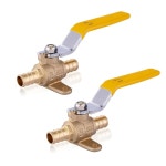 이어가 있는 GUOFIS PEX 볼 밸브, 1/2인치 풀 포트 차단 밸브(2팩, 옐로우 핸들)(VALVE023-2팩) 5 Yellow Handle : 북두칠성 무역 M6