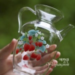 [다도 다기] 예향원 핸드메이드 수정유리 딸기넝쿨 공도배 숙우 8종 P-8249 : 예향원