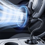 360도회전 led 차량용 usb 듀엘 흡착 컵홀더 송풍구 써큘레이터 선풍기 : SJ이노베이션