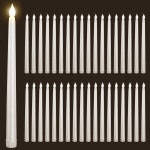 바자요나 36pcs 화염 없는 깜박임 LED 테이퍼 캔들 대용량 배터리 작동식 크리스마스 : 블루1
