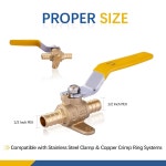 이어가 있는 GUOFIS PEX 볼 밸브, 1/2인치 풀 포트 차단 밸브(2팩, 옐로우 핸들)(VALVE023-2팩) 5 Yellow Handle : 북두칠성 무역 M6