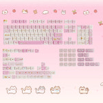 Soulcat 고함량 PBT 염료승화 + PC 영문 키캡 169키 (쫑긋 고양이 이모지) : spm