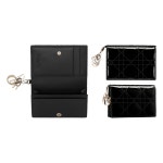 디올 레이디 플랩 카드 홀더 페이턴트 까나쥬 카프스킨 블랙 S0011OVRBM900 : 유럽인터네셔널