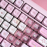 Soulcat 고함량 PBT 염료승화 + PC 영문 키캡 169키 (쫑긋 고양이 이모지) : spm