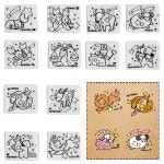 스크랩북을 위한 12가지 별자리 클리어 스탬프, 포토 앨범 제작 용품을 동물 배경 투명 고무 도장 스탬프 12 Constellations : 하늘공간 길