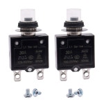 mxuteuk 2Pcs 30Amp 회로 차단기 푸시 버튼 수동 리셋 125/250V AC 50V , L1 시리즈 과부하 보호 스위치 방수 캡 L1-ls-30A가 있는 열 15A... 
