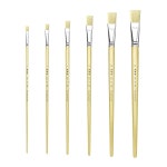 페인트 브러시 6피스 세트 미디엄 펌 스퀘어 워시 팁 2 4 6 8 10 12, 크래프트 페이스 바디 아크릴 오일 수채화 #1#3#5#7#9#11 : 하늘공간 길