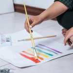 페인트 브러시 6피스 세트 미디엄 펌 스퀘어 워시 팁 2 4 6 8 10 12, 크래프트 페이스 바디 아크릴 오일 수채화 #1#3#5#7#9#11 : 하늘공간 길