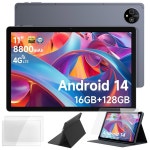 Ulefone 탭 A11 Pro Android 14 태블릿, 16GB RAM + 128GB ROM 11인치 대형 화면 8800mAh, 16MP 8MP 와이드바인 L1 쿼드 스테레오... 